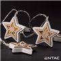 Grinalda 10 Leds Estrelas Madeira 2Xaa 1.65M Entac