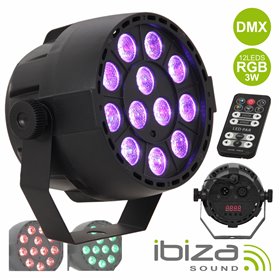 Projetor Par C/ 12 Leds Rgb 3W Abs Comando Mic Dmx Ibiza