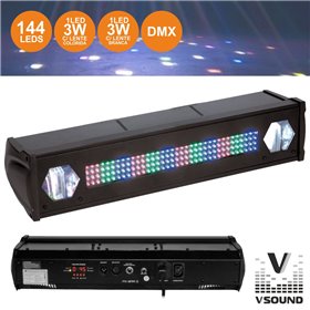 Barra De Leds C/ 2 Strobe Rgb Vsound