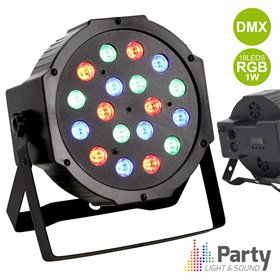 Projetor Par C/ 18 Leds 1W Rgb Dmx Mic Party