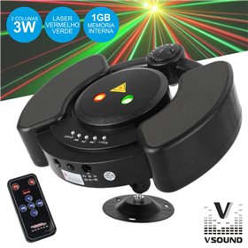 Mini Laser 150 Vermelho/Verde Star C/Leitor Mp3 Vsound