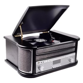 Gira-Discos 33/45/78Rpm Vintage 2X2.5W Preto Denver