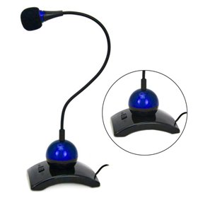 Microfone Mesa Por Jack 3.5Mm Azul