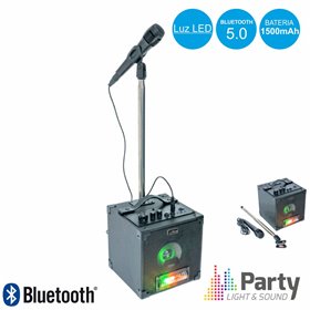 Conjunto Coluna C/Bluetooth E Microfone C/Suporte Party