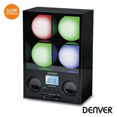 Coluna C/ Projetor Luz Mp3/Sd/Usb/Rádio Denver
