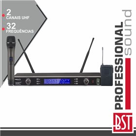 Central Microfone S/ Fios 2 Canais Uhf 32 Freq Cee Bst