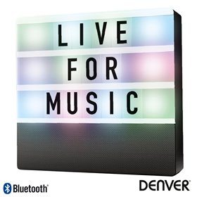 Coluna Bluetooth Portátil C/ Placa Mensagens Bat Led Denver