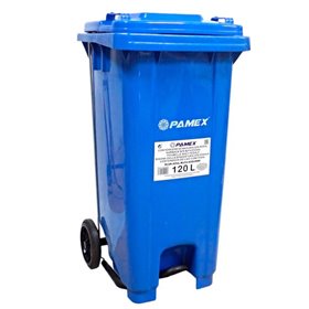 Contentor de Lixo Azul c/ Pedal - 120 litros