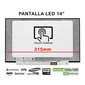 Ecrã LED Tátil de 14" para Portatil R140Nwf5 Ra Hw: 2.1 Fw:0.0 FHD 40Pines 315mm