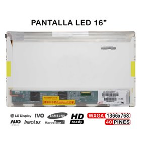 Ecrã LED de 16" para Portatil LTN160At06 Hannstar Hsd160Phw1 Hsd160Phw1-B00