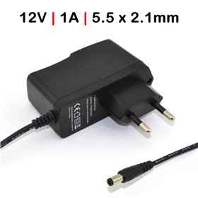 Carregador para Tiras de LED Roteadores Câmeras de Segurança 12V 1A 5.5X2.1mm