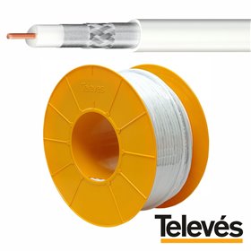 Cabo Coaxial 75 Ohm Ø6.5mm Cobre Branco TELEVÉS