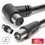 Cabo Coaxial Macho/Fêmea Preto 5M Angular 90º