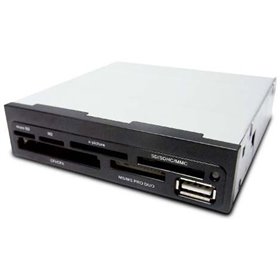Leitor de cartão de memória e usb coolbox cr400 3,5'' interno