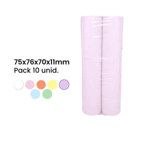 Rolo de Papel Lavandaria 75/76x70x11mm (Pack de 10 unidades) - Lilás