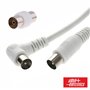 Cabo Coaxial Macho/Macho Branco 2M Ângular 90º Alpha