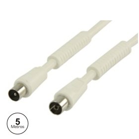 Cabo Coaxial Macho/Fêmea Branco 5M C/Filtro
