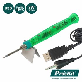 FERRO DE SOLDAR 8W C/ LIGAÇÃO USB 5V PROSKIT