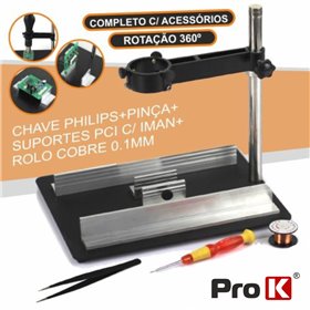 SUPORTE C/PLATAFORMA P/ FERRO DE AR QUENTE PROK