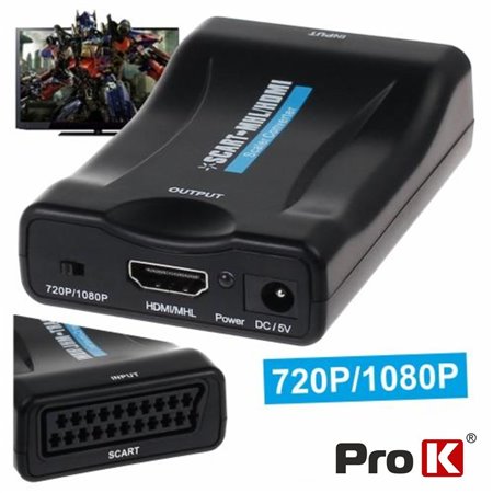 Conversor SCART P/ HDMI/Mhl 720p/1080p C/Alimentador PROK