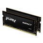Memória ram ddr4 16gb 2x8gb kingston - 3200mhz - pc4 - 25600 - fury impact - cl20 - 1.2v - sodimm