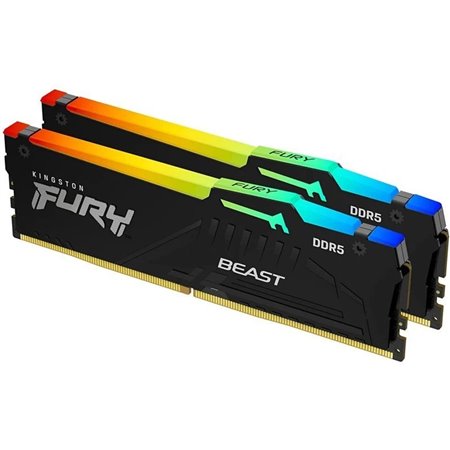 Memória ram ddr5 32gb 2x16gb kingston - 5600mhz - pc5 44800 - fury beast rgb - cl36 - 1.25v