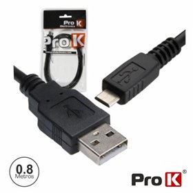 CABO USB-A 2.0 MACHO / MICRO USB-B MACHO 0.8M PROK