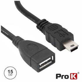 CABO USB-A 2.0 FÊMEA / MINI USB-B MACHO OTG 15CM