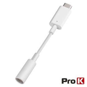 CABO USB-C MACHO / JACK 3.5MM 11MM BRANCO PROK