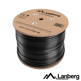 Cabo FTP CAT6 4xAWG23 Rígido CU 305m Preto Exterior LANBERG