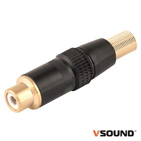 FICHA RCA FEMEA PRETA METÁLICA / DOURADA VSOUND