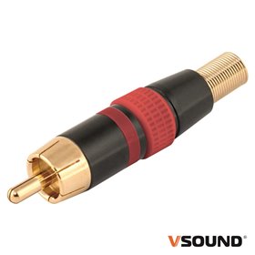 FICHA RCA MACHO VERMELHO METÁLICA / DOURADA VSOUND