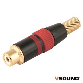 FICHA RCA FEMEA VERMELHA METÁLICA / DOURADA VSOUND