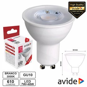 Lâmpada LED GU10 Spot 36º 7W 230V 3000K 610lm AVIDE