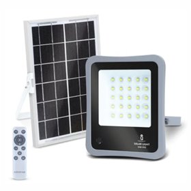 Kit Foco LED C/ Painel Solar 50W 6500K 500lm Cinzento