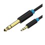Cabo Estéreo Vention BABBF/ Jack 6.5 Macho - Jack 3.5 Macho/ 1m/ Preto