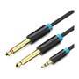 Cabo Estéreo Vention BACBF/ Jack 3.5 Macho - 2x Jack 6.5 Macho/ 1m/ Preto