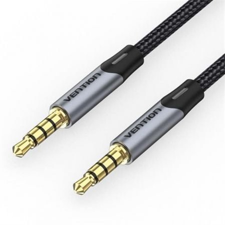 Cabo Estéreo Vention BAQHD/ Jack 3.5 Macho - Jack 3.5 Macho/ 50cm/ Cinza