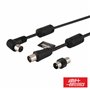 Cabo Coaxial Macho / Fêmea 90º Preto 2M C/ Filtro Alpha