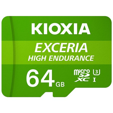 Cartão de memória micro secure digital sd kioxia 64gb exceria high endurance uhs - i c10 r98 com adaptador
