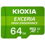 Cartão de memória micro secure digital sd kioxia 64gb exceria high endurance uhs - i c10 r98 com adaptador