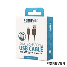 Cabo USB-C 2.0 Macho / USB-A Macho 1M Preto Forever