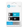 Pacote de 2 pen drives usb 2.0 hp v212 - duplo 64 gb