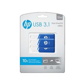 Pacote de 3 pendrives usb 3.1 hp x755w 32gb