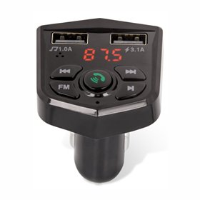 Transmissor FM Bluetooth 2USB/MicroSD F. Isqueiro Preto